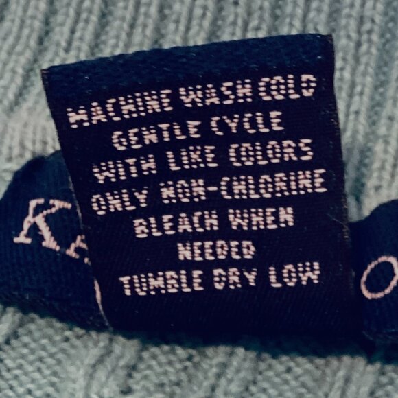 Karen Scott Cotton Cable-Knit Polo Sweater M Blue #270M - Picture 6 of 6